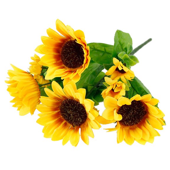 OUNONA 2Pcs Yellow Cloth Sunflower Simulation for Home Office Wedding Flower Arrangement
