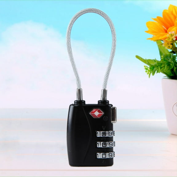 OUNONA 2PCS Black TSA Approved Zinc Alloy Luggage Locks for Travel and AntiTheft Security 3 Dial Combination