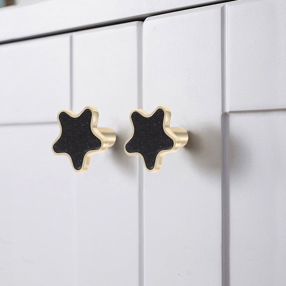 OUNONA 2PCS Star Shaped Metal Mini Drawer Knobs for Kitchen Cabinet Hardware Nursery Door Decorative Kids Dresser Knobs Pulls Vintage Knobs