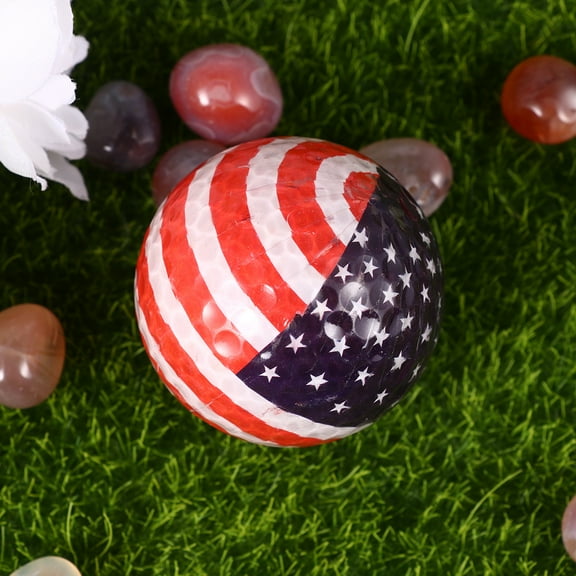 OUNONA 2PCS US Flag Pattern Practice Ball Simulation Rubber Training Sports Ball Double Layers Ball