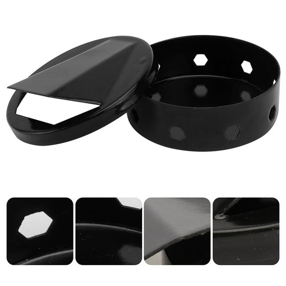 Tineasur 2Pcs Practical Black Enamel Smoker Boxes with Anti Rust Material for Barbecue