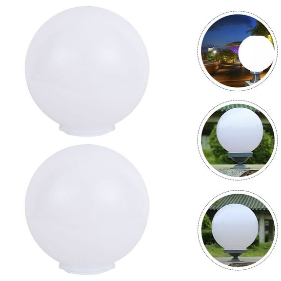OUNONA 2Pcs Round Ball Shaped Acrylic Lamp Shades for Home Wall Light Decor