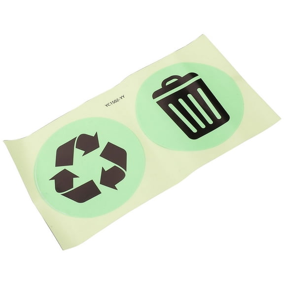 OUNONA Night Glow Trash Bin Labels Multi PVC Self-Adhesive for Daily Use