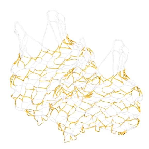 OUNONA Soccer Ball Net Bag Mesh Organized Storage Yellow 2Pcs for Fan Gear