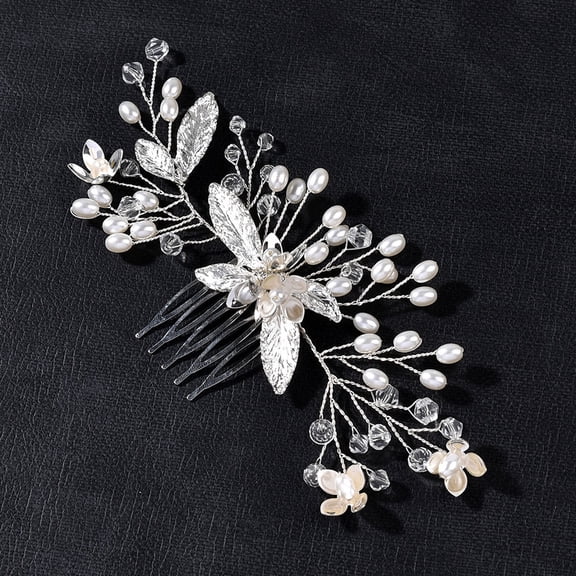 OUNONA Bridal Hair Comb Silver Rhinestone Elegant Wedding Accessory 2Pcs
