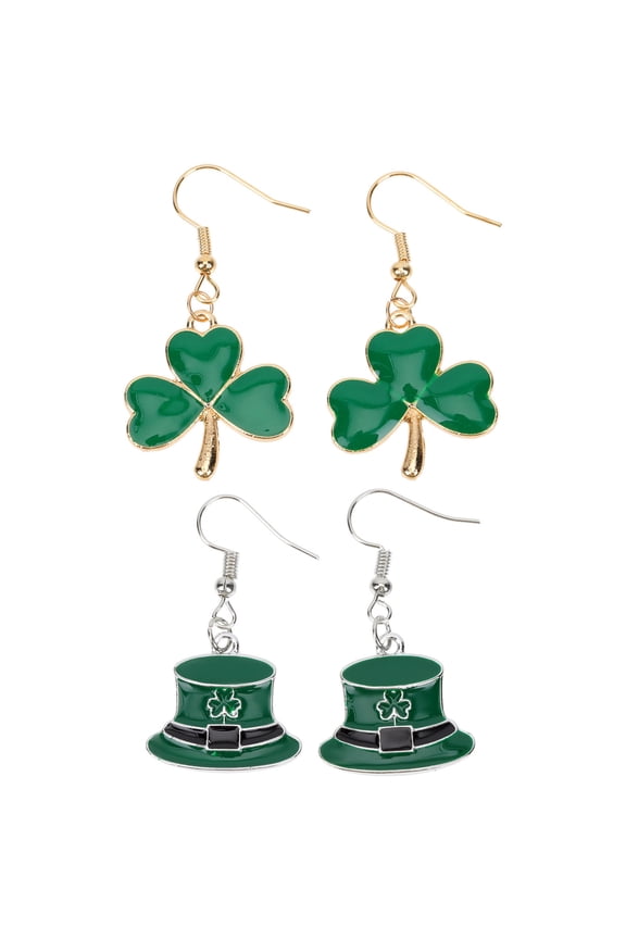 2 Pairs Lightweight St. Patrick's Day Ear Dangling Accessories for Festival and Party Decoration