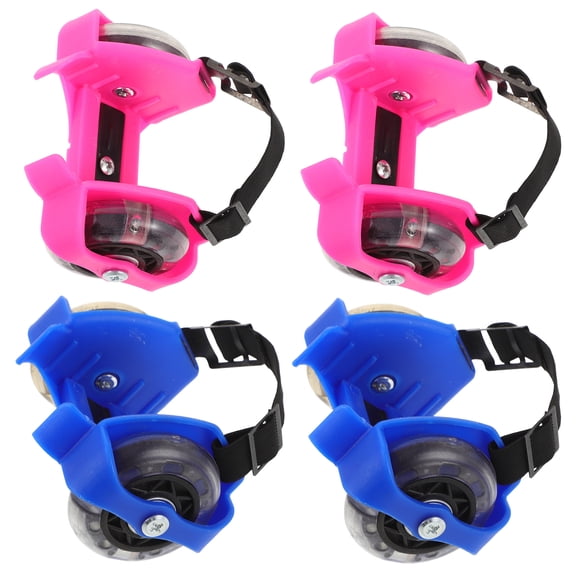 OUNONA 2 Pairs Glowing Roller Skates for Kids and Adults with Stylish Design and