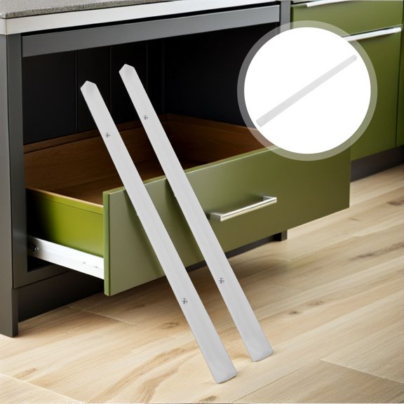 OUNONA 2 Pairs White Smooth Sliding Drawer Slides for Kitchen Cabinet Replacement and Easy Installation