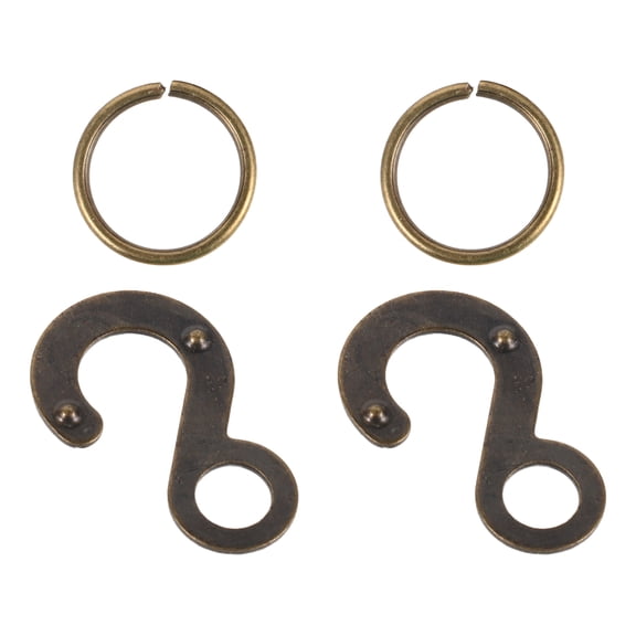 OUNONA Cuckoo Clock Weight Hooks, Black Metal, Secure Connection, DIY Restoration, 2Pairs