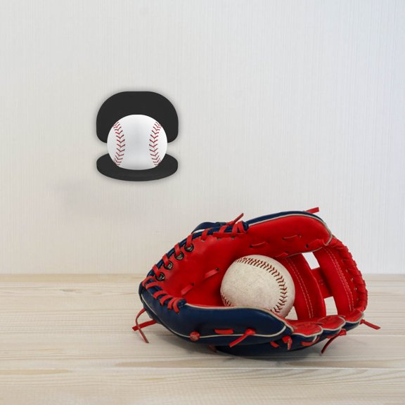 OUNONA 2-Pack Adjustable Black Wall Mount Sports Stand for Golf, Baseball, Softball, Tennis Storage and Display