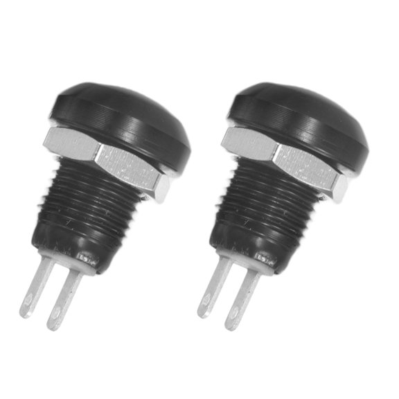 OUNONA 2Pcs Alloy Body Panel Mount Push Button Switch for Car Momentary Self Reset Black