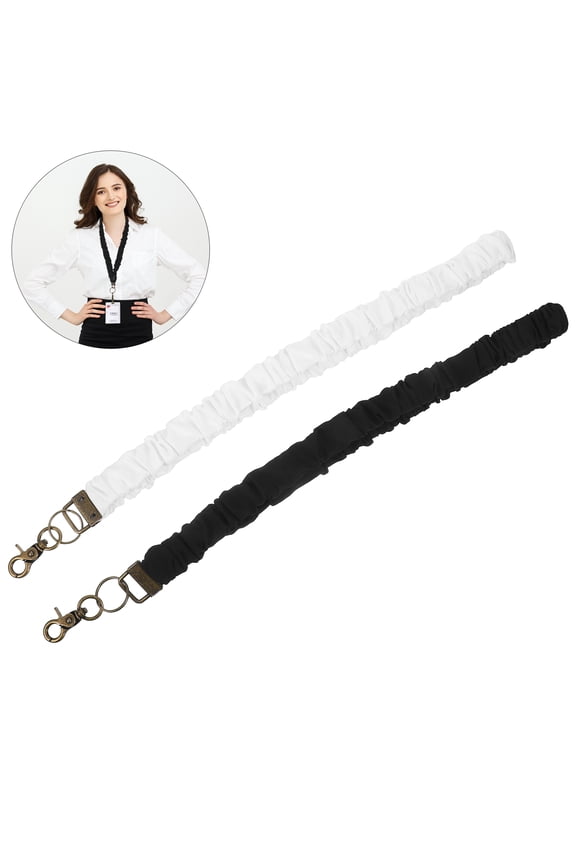 2-Pack Adjustable Stretch Neck Lanyards for ID Badges, Keychains, Anti-Drop Holder Straps, and Comfortable