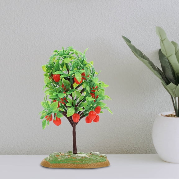 OUNONA Mini Fake Trees Simulation Fruit Tree Model Multi 2Pcs