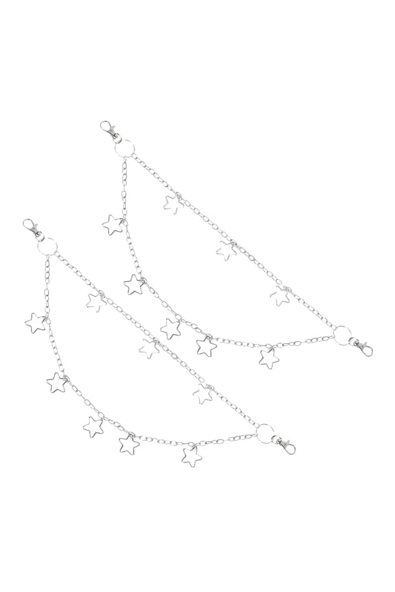 2Pcs Bag Chain Charm Star Shaped Zinc Alloy Silver Attachment for Fashion Enthusiasts Daily Use