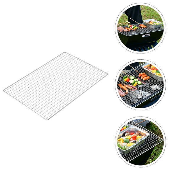 OUNONA 2-Pack BBQ Wire Mesh Grill Nets for Outdoor Cooking, Lightweight & Portable Grilling Rack, Perfect for Shrimp, Chicken, Fish