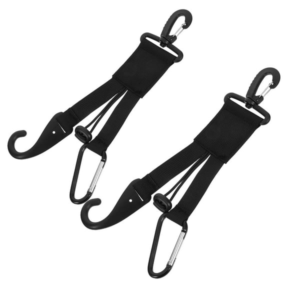 OUNONA 2Pcs Baseball Gear Hanger Black with Glove Clips and Elastic Bat Holder for Daily Use