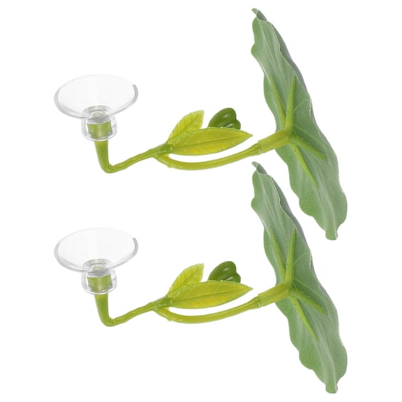 OUNONA 2-Pack Betta Fish Resting Leaf Green Artificial Lotus Hammock Bed Aquarium Tank Decoration Easy to Clean