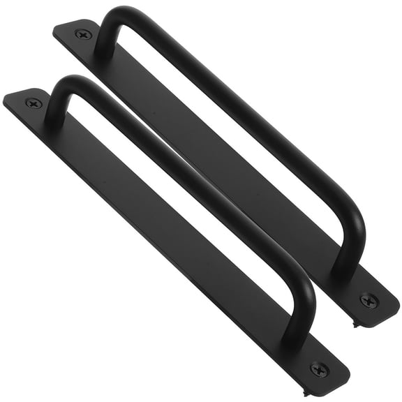 OUNONA 2-Pack Black Aluminum Alloy Door Handle Pulls for Closet and Wardrobe, and Easy to Install