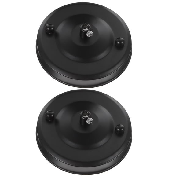 OUNONA 2Pcs Black Ceiling Cover Plate for Light Fixture with Durable Rust Resistant Metal Design