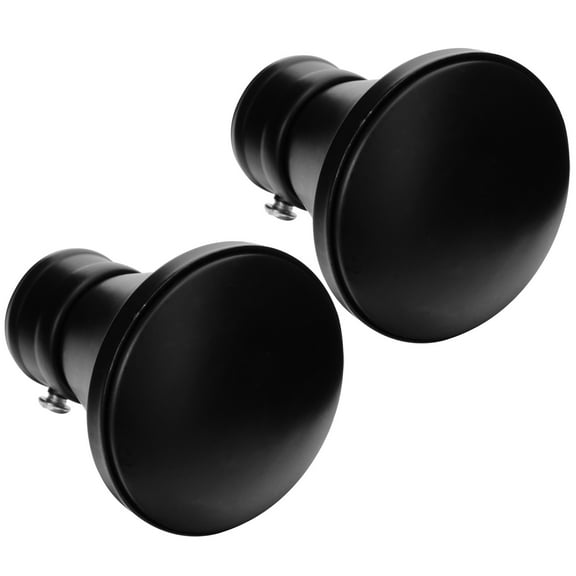 OUNONA 2Pcs Black Curtain Rod Final Decorative Fittings Stylish Window Drapery Rod Accessories