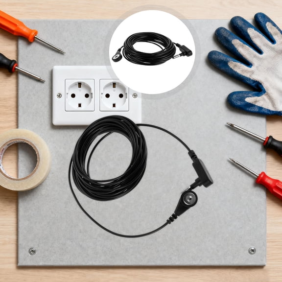 OUNONA 2Pcs Black Grounding Wire Replacement for Home Electronics Anti Static Ground Cable with Easy Setup