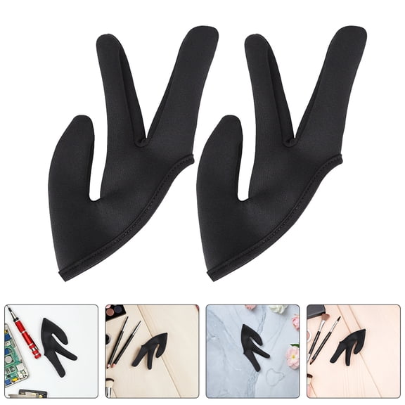 OUNONA 2-Pack Black Gloves for Hair Styling, Curling Iron, Straightener, and Hot Tool