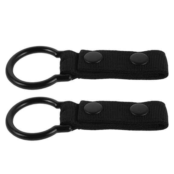 OUNONA 2Pcs Black Nylon Flashlight Holster for Duty Belt with Quick Release Snap Button and Durable Torch Mount
