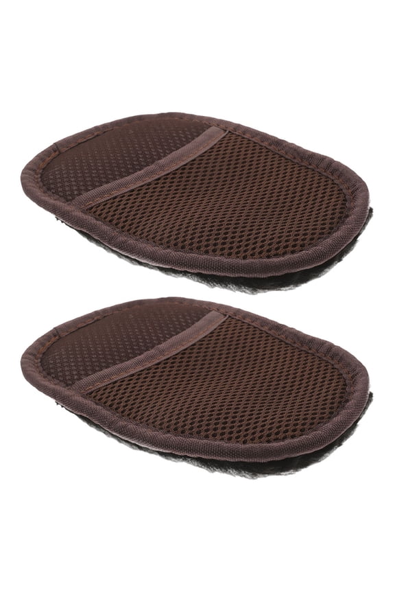 2-Pack Black Plush Shoe Polish Gloves Soft Comfortable Material for Home Use and Shoe Care