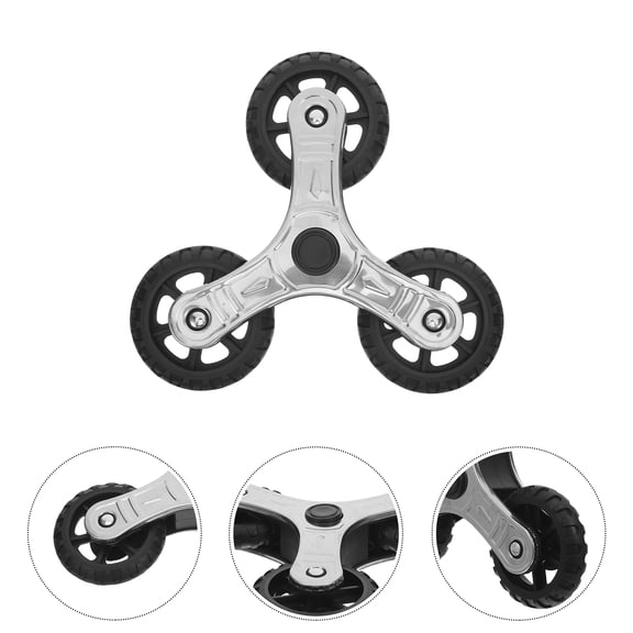 OUNONA 2-Pack Black Stainless Steel Stair Climber Wheels Replacement for Hand Trucks and Shopping Carts and Easy to Install