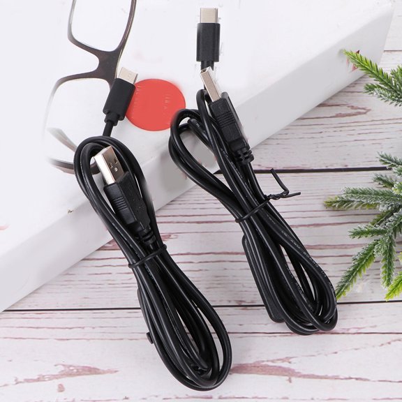 OUNONA 2Pcs Black USB Type C Cable with on Off Button for Power Supply Compatible with Raspberry Pi