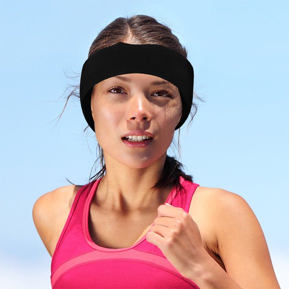 OUNONA 2Pcs Black Waterproof Swim Headband Ear Cover Adjustable for Swimming Activities