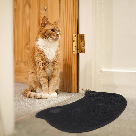 OUNONA 2Pcs Cat Litter Mats Household Pet Pads Assorted Color Spill Proof and Easy to Maintain