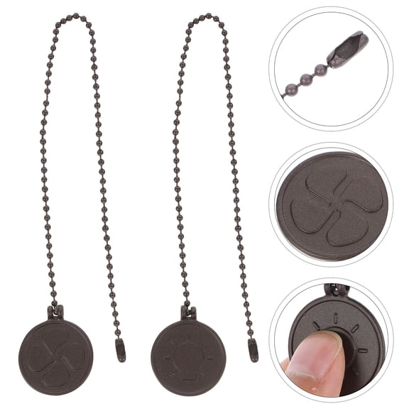OUNONA 2Pcs Lamp Pull Chain Brown Metal Extension Easy to Attach and Stylish Home Decoration