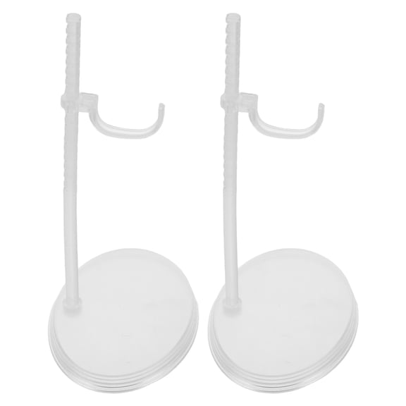OUNONA 2Pcs Stable Transparent Figurine Display Stand with Adjustable Support Base