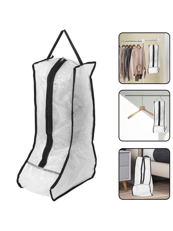 2-Pack Clear PVC Boot Storage Bags, Reusable Shoe Organizers for Women, Travel Closet Storage Pouches