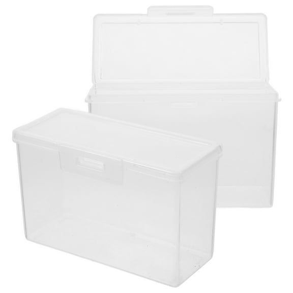 OUNONA 2Pcs Clear Cheese Container Plastic Box Lid for Kitchen Storage