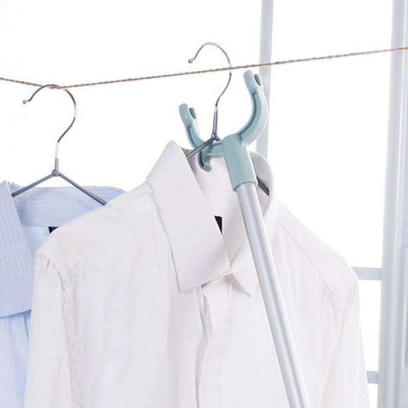 OUNONA Indoor Clothesline Pole Clothes Reaching Rods Aluminum Alloy 2Pcs