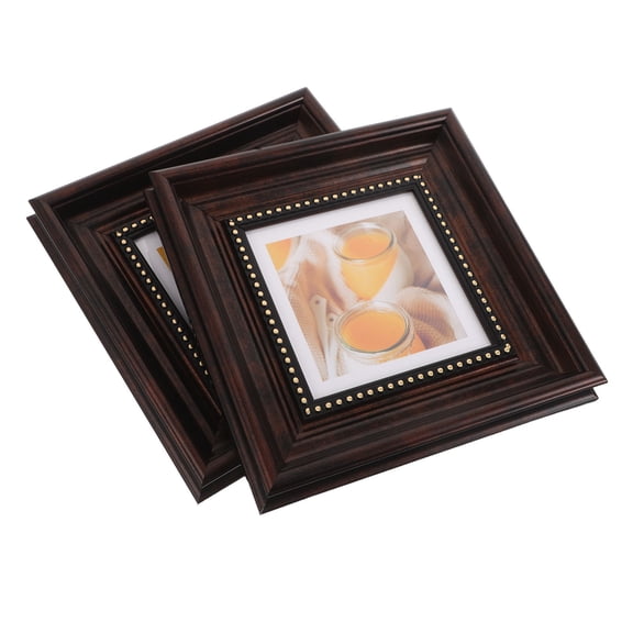 OUNONA 2Pcs Coffee Vintage Frames Set with Dual Use for Wall and Tabletop Photo Display