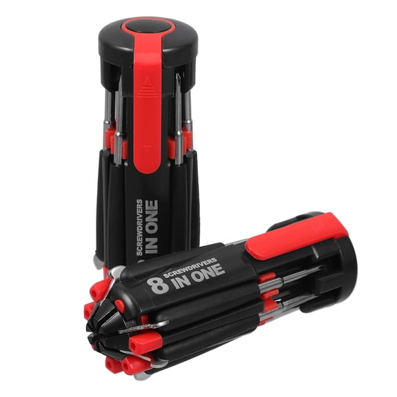 OUNONA 2-Piece Compact Multifunctional Pen Screwdriver Set with LED Light, Steel Construction for Outdoor Repairs and Tasks