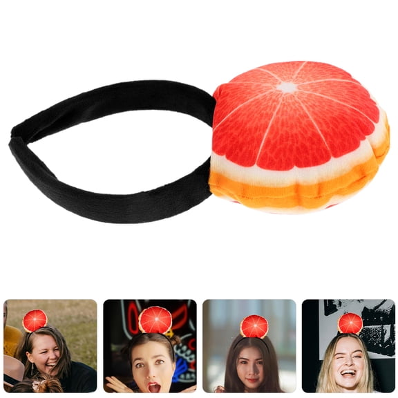 OUNONA 2-Pack Adorable Orange Grapefruit Plush Headbands Fruit Hair Accessories for Party, Carnival, Cosplay, and Dress-Up Fun