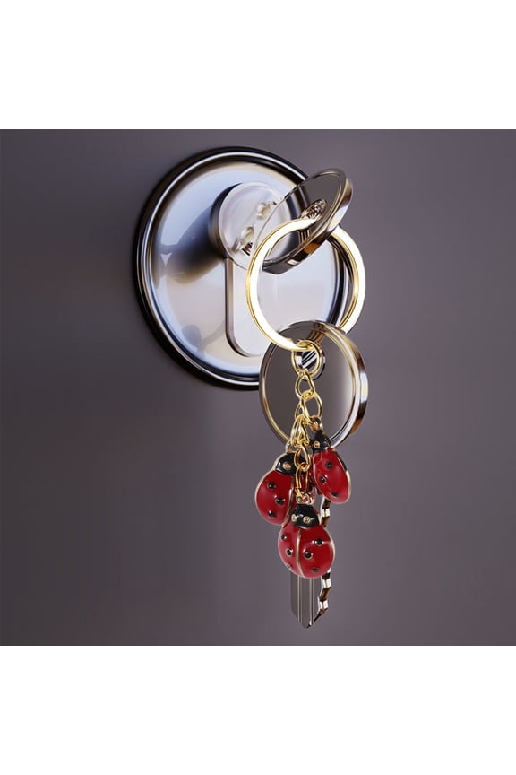 2-Pack Red Ladybug Keychains Metal Key Cute Charm for Backpack Purse Decoration Accessories
