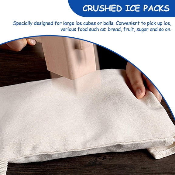 OUNONA 2-Pack Ice Bags Canvas Large Cube Ice Packs White Lightweight Reusable Cold Therapy Bags