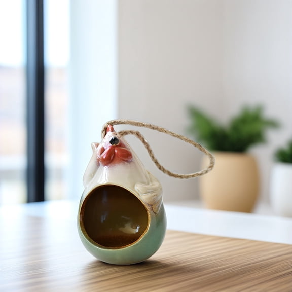 OUNONA 2Pcs Decorative Ceramic Flowerpot Rooster Style Small Flower Holder for Indoor Use