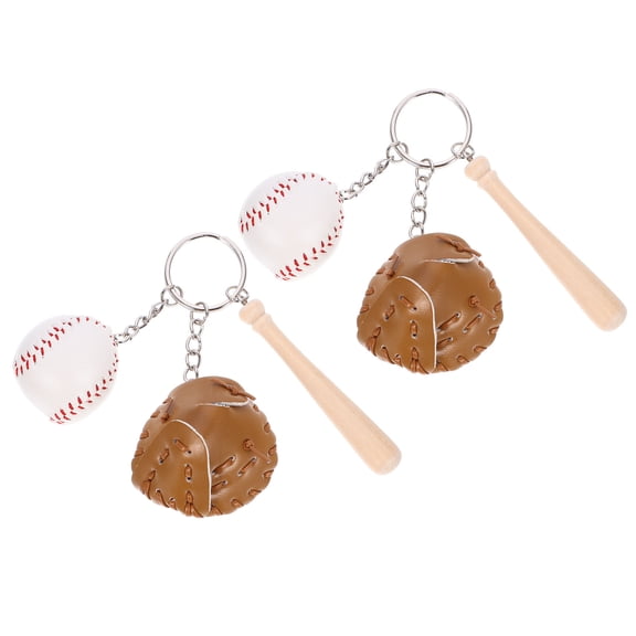 OUNONA 2Pcs Decorative Key Chains Exquisite Softball Keychains Hanging Baseball Keychains
