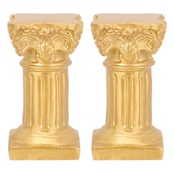 OUNONA 2Pcs Vintage Style Roman Column Adornments Decorative Candle Holders for Home