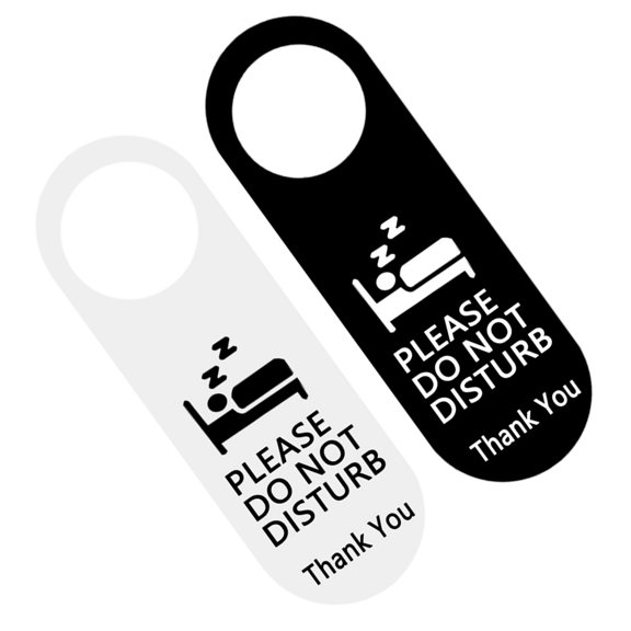 OUNONA 2Pcs Double Sided Do Not Disturb Door Sign Acrylic Hanger for Office and Hotel Use