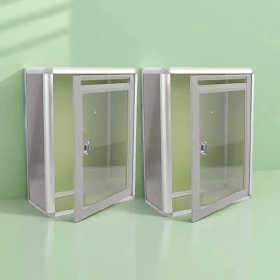 OUNONA 2-Pack Grey Locking Metal Wall-Mounted Mailbox, Secure Suggestion Box and Ballot Box for Office, Public Use