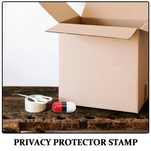 OUNONA 2Pcs Portable Red Privacy Protector Roller Stamp for Personal Data Blocking and Security