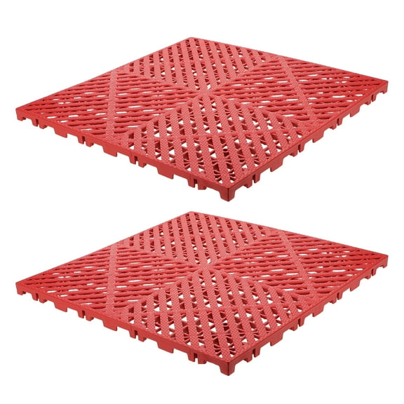 OUNONA 2Pcs Heavy Duty Red Plastic Garage Floor Grates for Car Wash and Workshop
