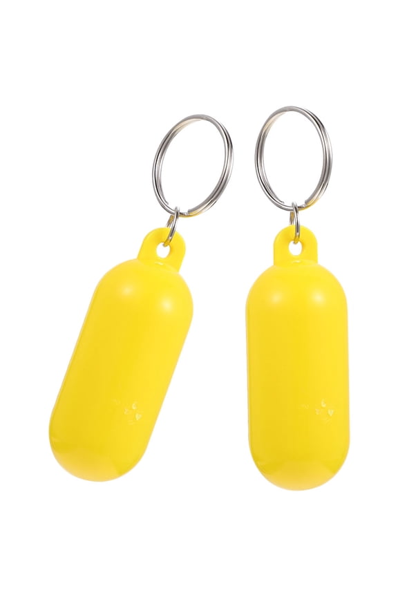 2-Pack Yellow Floating Key with Surfboard Charm for Boating, Fishing, Sailing, and Water Sports